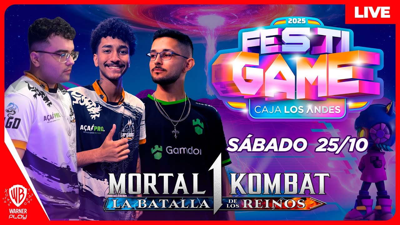 LIVE - MORTAL KOMBAT 1 - BATALHA DOS REINOS  NO CHILE - FESTI GAME 2025