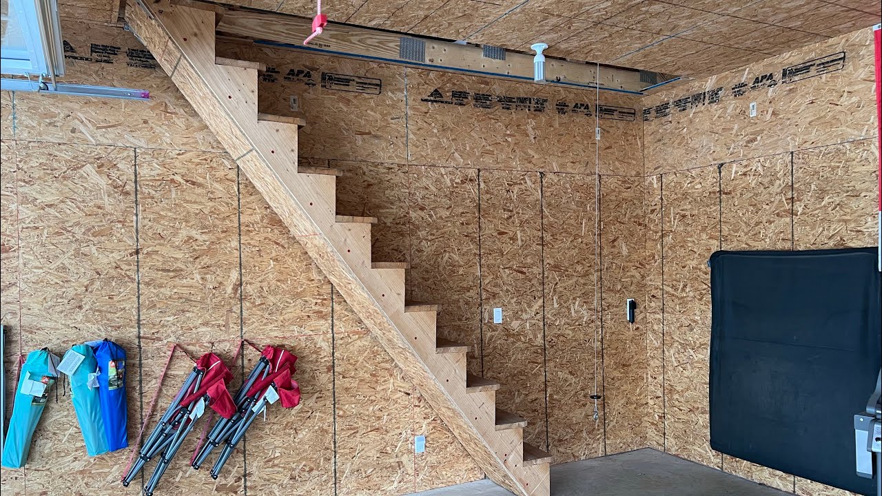 Retractable garage stairs that fits between 24” on center rafters!