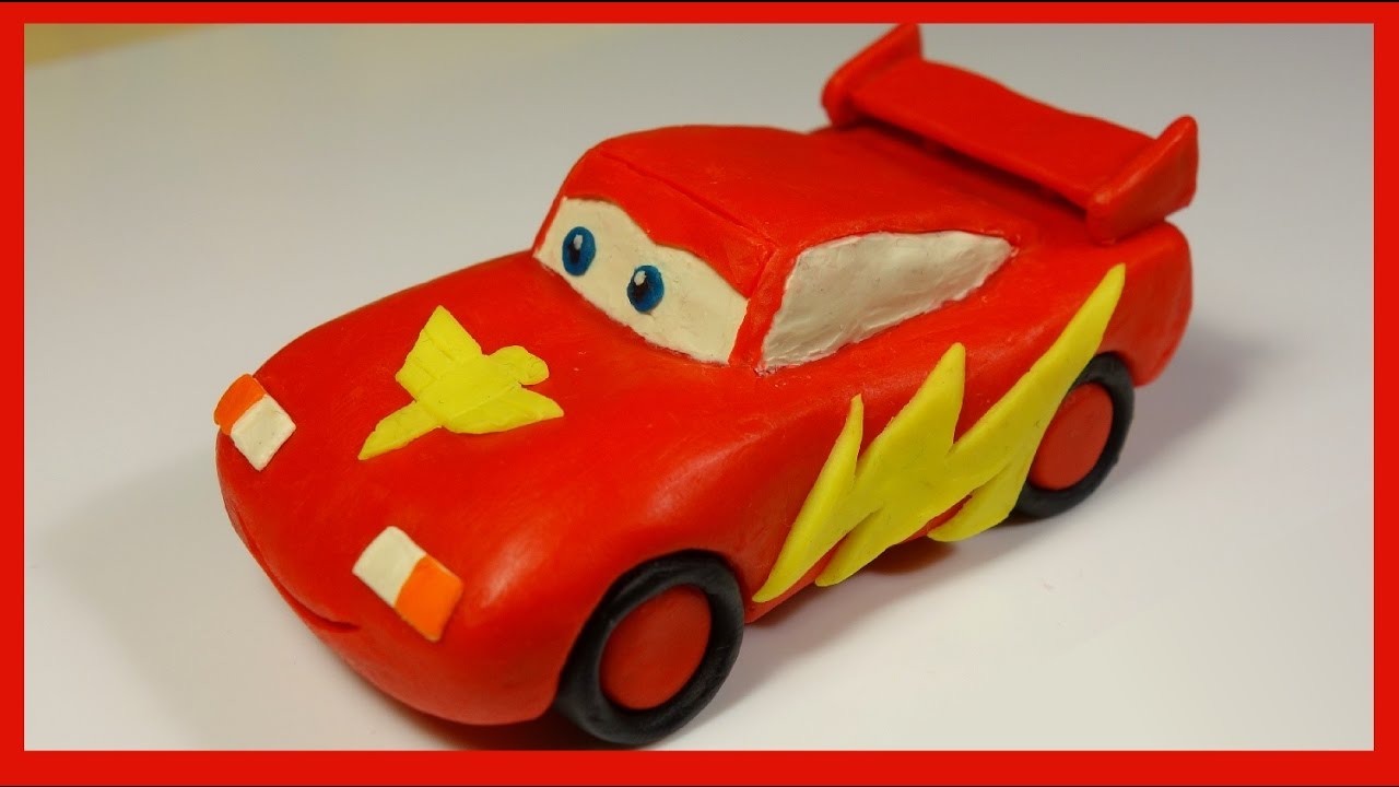 Лепим Тачку Молнию из пластилина. Мультфильм. Lightning Mc'Queen in plasticine. 카. Cars.