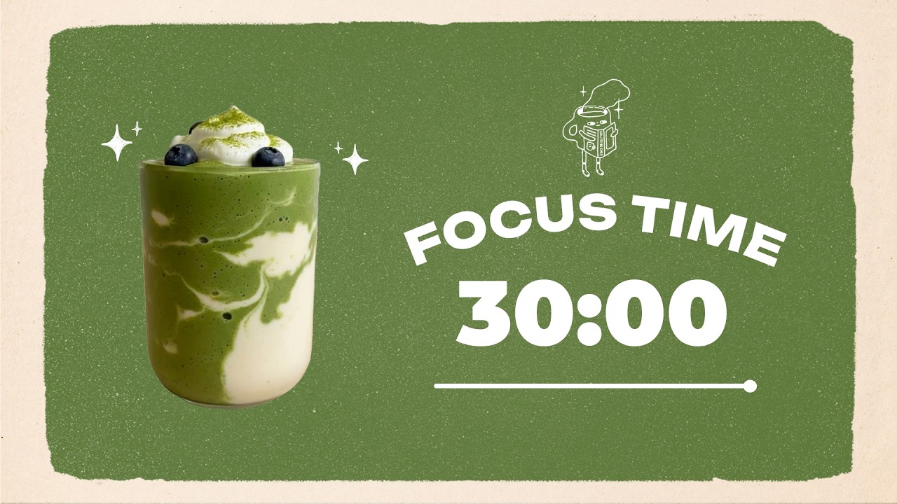 🍵 Study with Me | Blueberry Matcha Latte | 30/10 Timer | Chill Lo-fi 🎶 | 4 Hour Focus Session