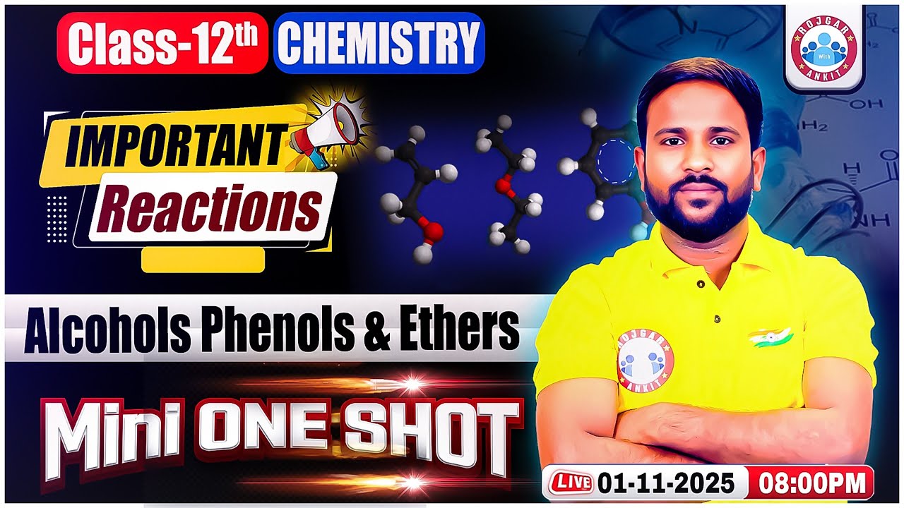 Important Reactions of Alcohols, Phenols & Ethers | Mini One Shot | Class 12 Chemistry | UP Board