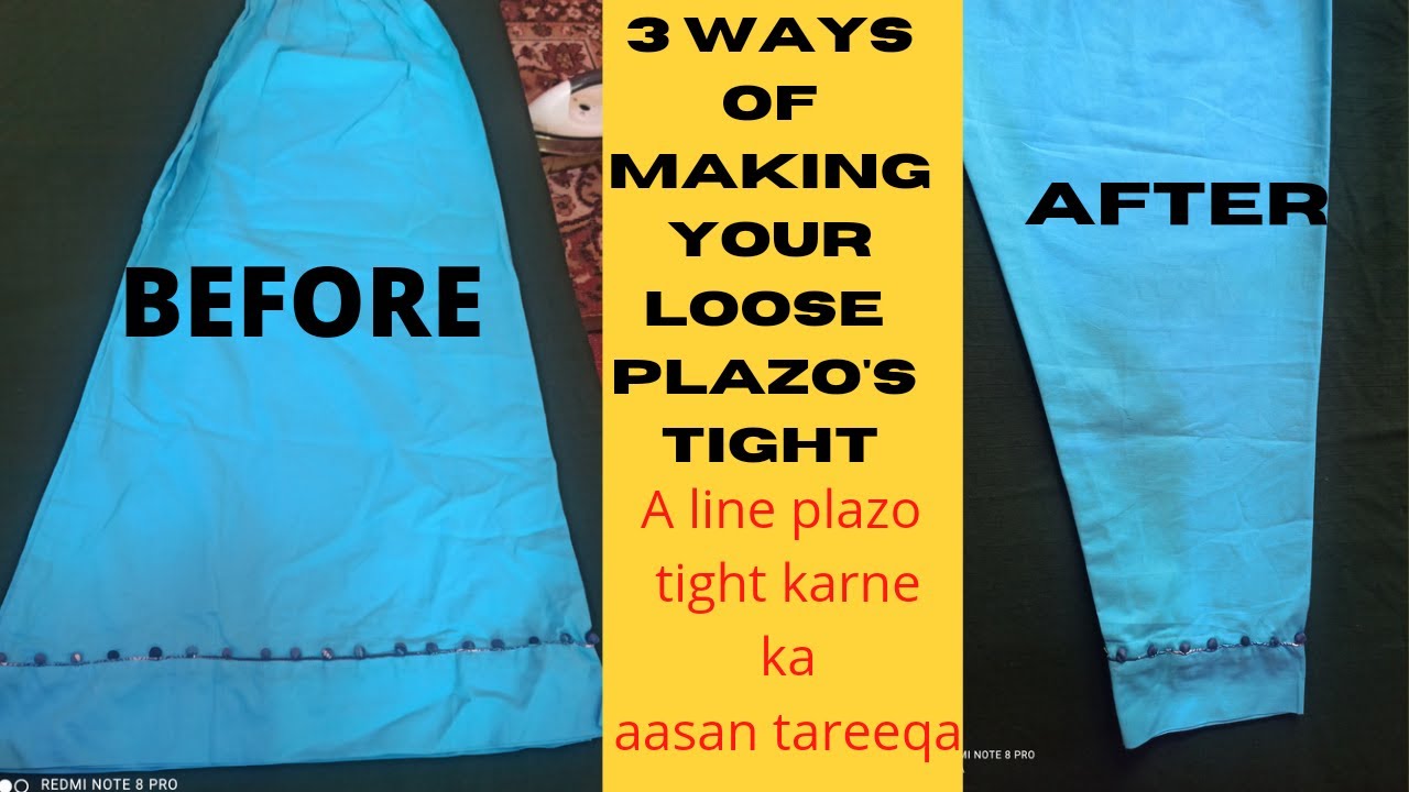 Loose plazo ko tight karne ka aasan tareeqa😉||how to make your loose plazo tight||