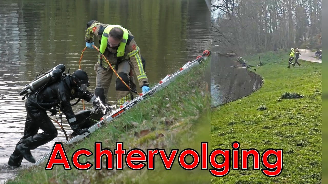 Achtervolging te voet eindigt in de stadsgracht van Zwolle | Hulpdiensten in actie