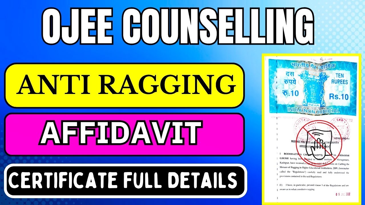 How to make ANTI RAGGING AFFIDAVIT || OJEE Counselling 2024 |