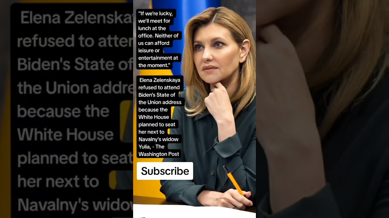 Elena Zelenskaya refused to attend Biden's address to Congress. (Quotes)