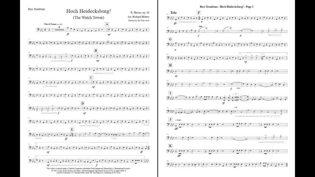 Hoch Heidecksburg Marsch - BASS TROMBONE