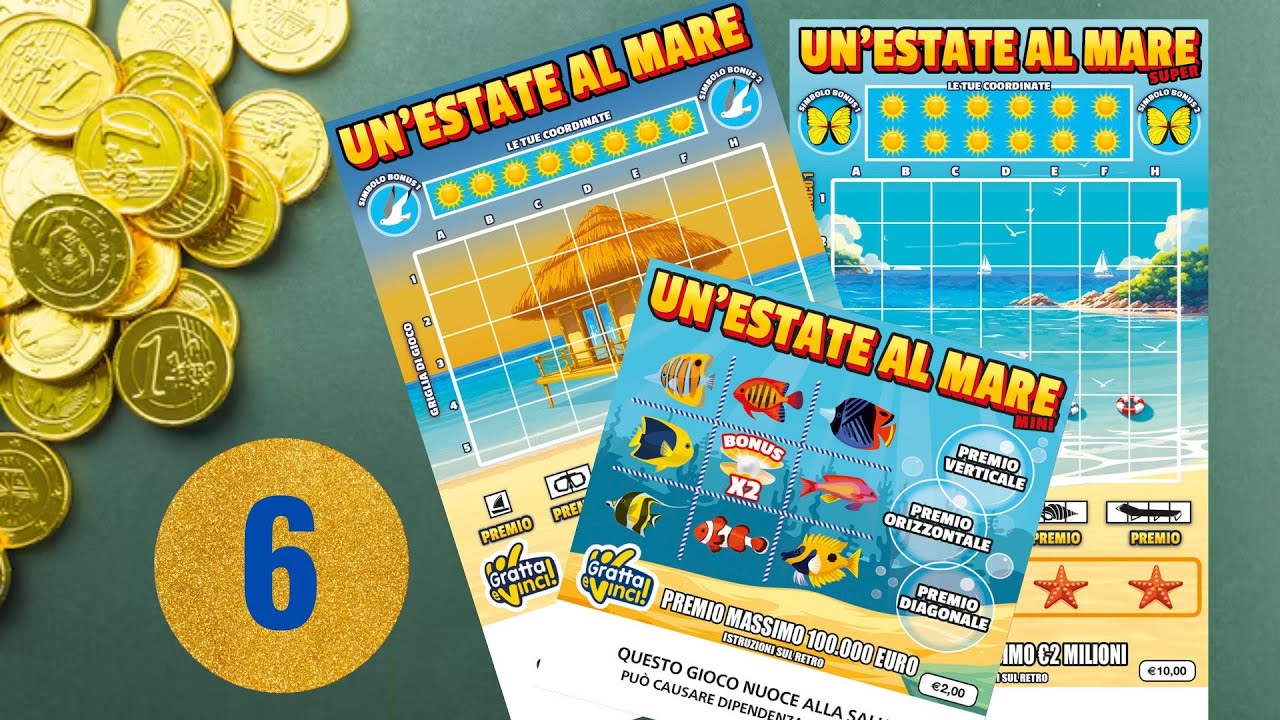 Gratta e Vinci con Un'Estate al Mare da 5 PACCO INTERO 6 su 6