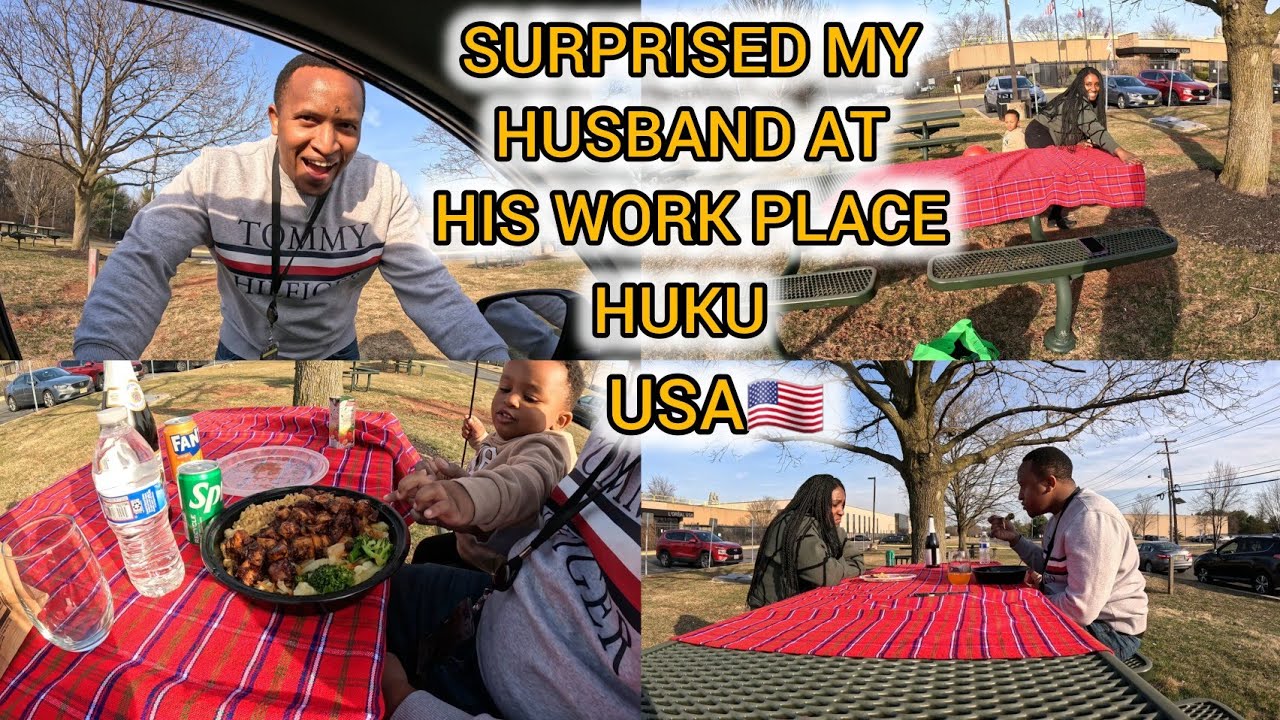 SURPRISED MY HUSBAND WITH FOOD FOR DINNER AT HIS WORK PLACE HUKU USA🇺🇸