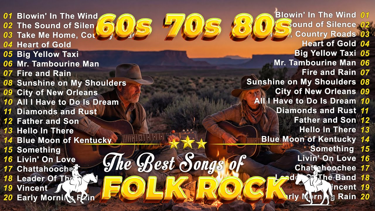 Folk Songs And Country Music Collection 🎸 Neil Young, John Denver, Bob Dylan, America