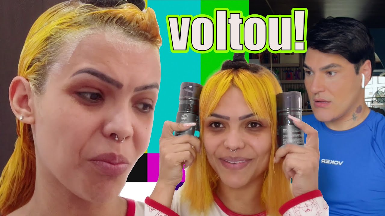 ELA DESCOLORIU PRA TIRAR O AMARELO CANÁRIO 🐣 QUE COR SERÁ QUE ELA PASSOU? 