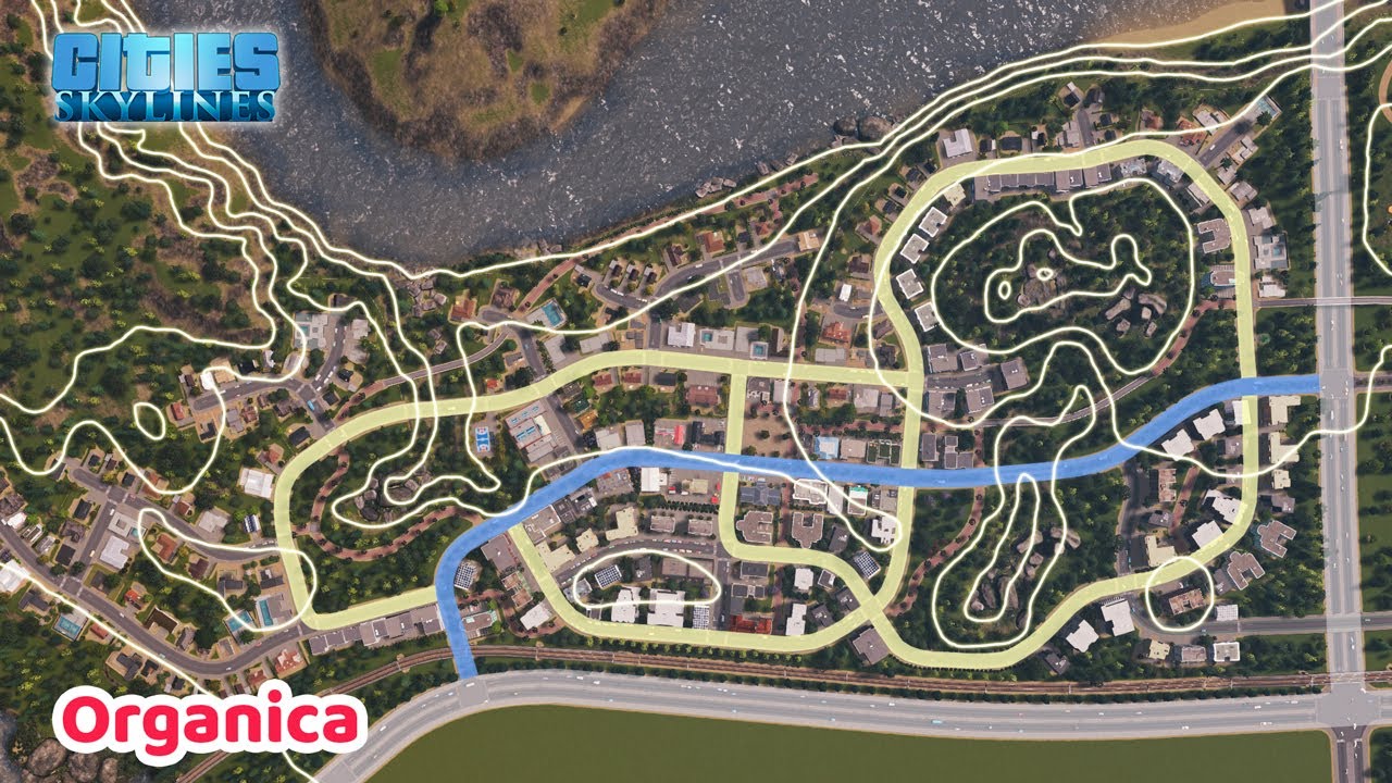 This Neighborhood Was Shaped by the Terrain - Cities Skylines 1