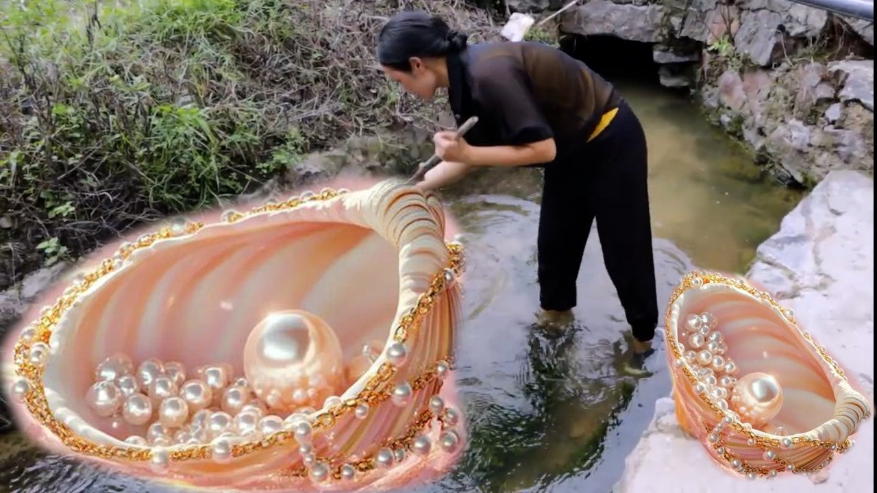 😱 👑  Golden Clams in the Dark: The Luck of Sexy Girls Reveals the Hidden Golden Pearl of Clams