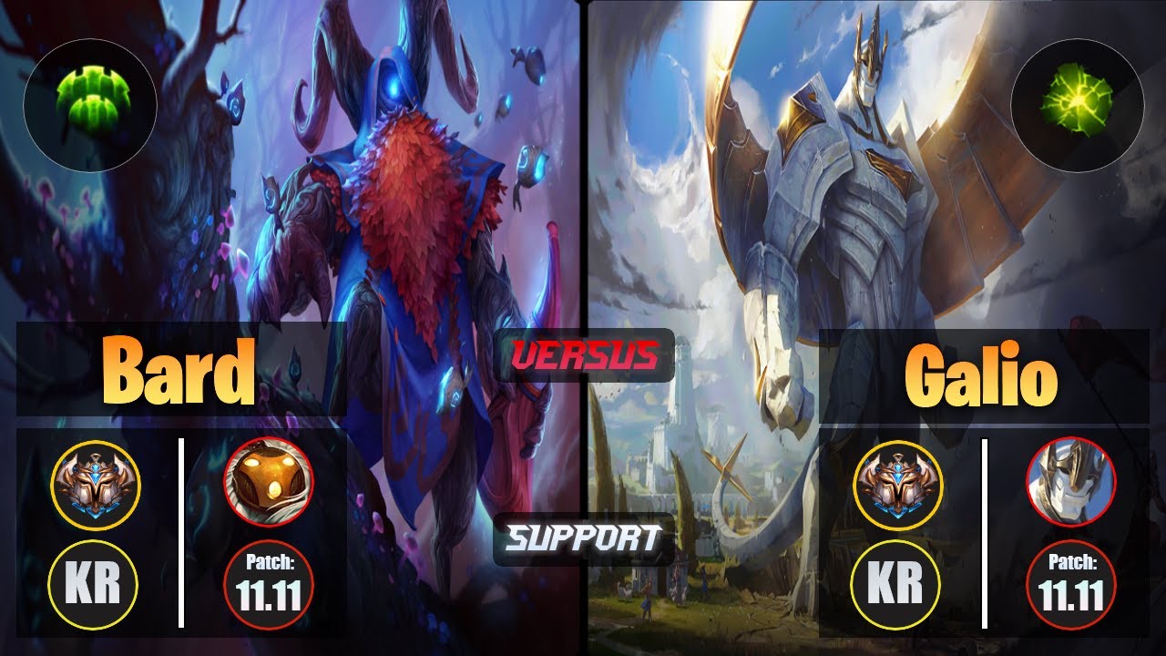 Challenger BARD [Guardian] (Support) VS  GALIO - Challenger KR Patch 11.11