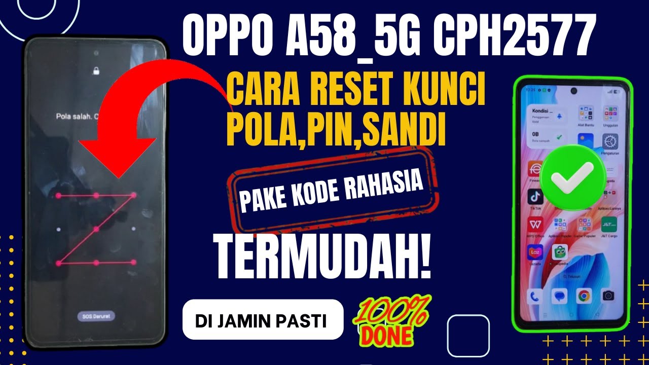 CARA RESET OPPO A58 ANDROID 15 NEW SECURITY‼️ LUPA POLA,PIN ,SANDI ⁉️