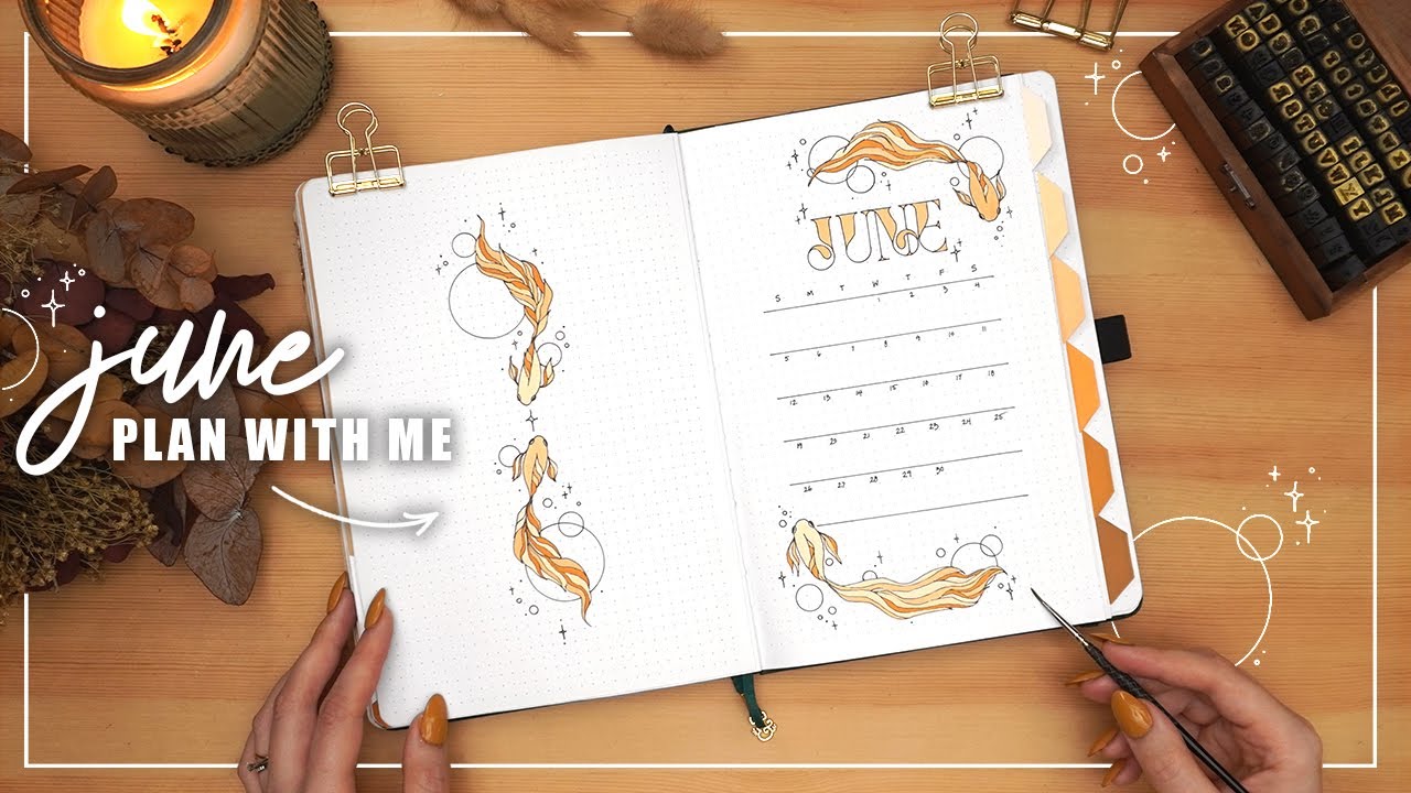 June BuJo Plan With Me | Monthly Bullet Journal Set Up 🐠🌊