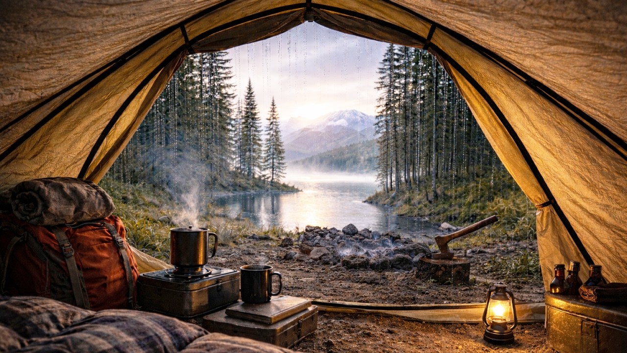 Beautiful Lake Campsite | Rainy Forest Camping