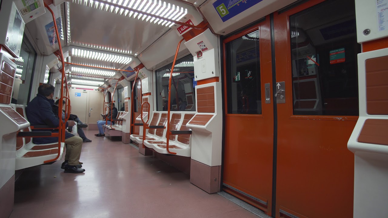 Spain, Madrid, Metro night ride from Carabanchel to La Latina