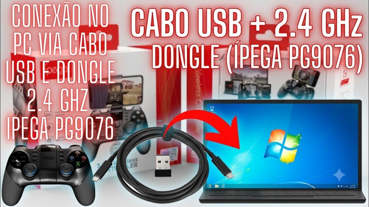 Ipega PG 9076 como conectar no #pc  via usb e no modo #xbox360