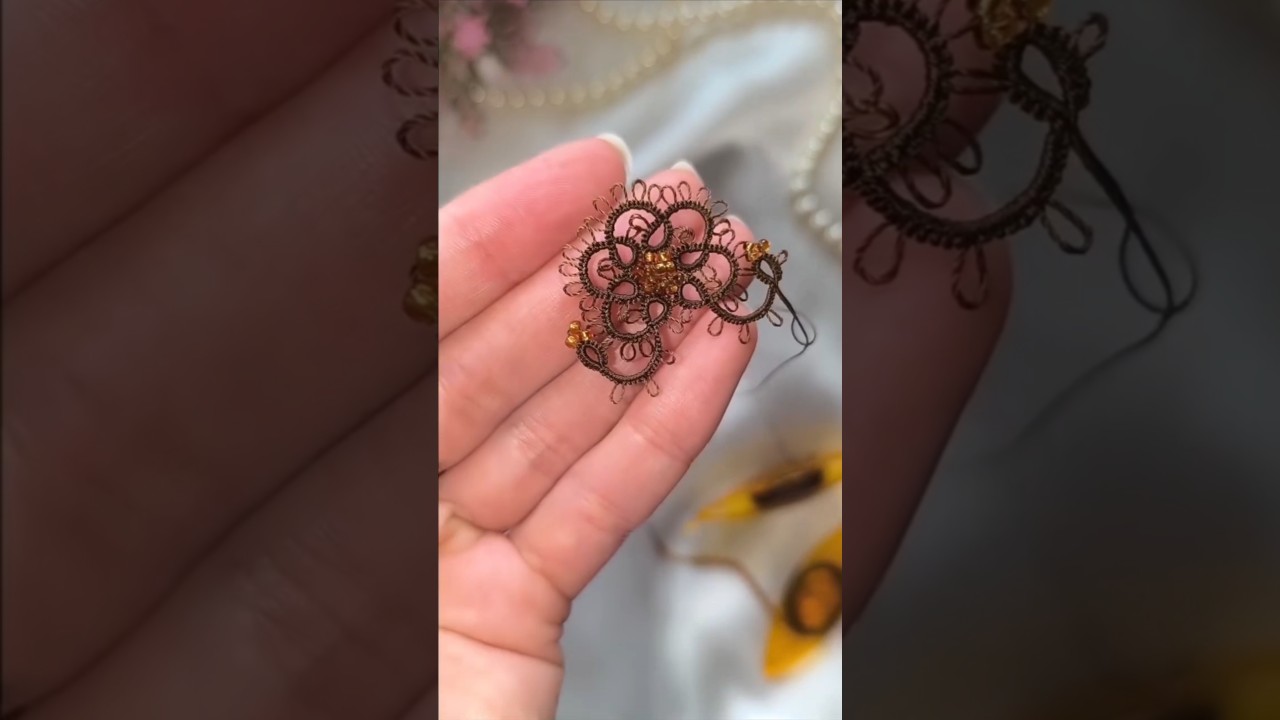 Tatting lace: dark elegance 🖤🤎 #tatting #darkelegance #ручнаяработа