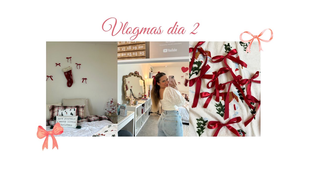 VLOGMAS DIA 2: arrumando o meu quarto pro natal :)