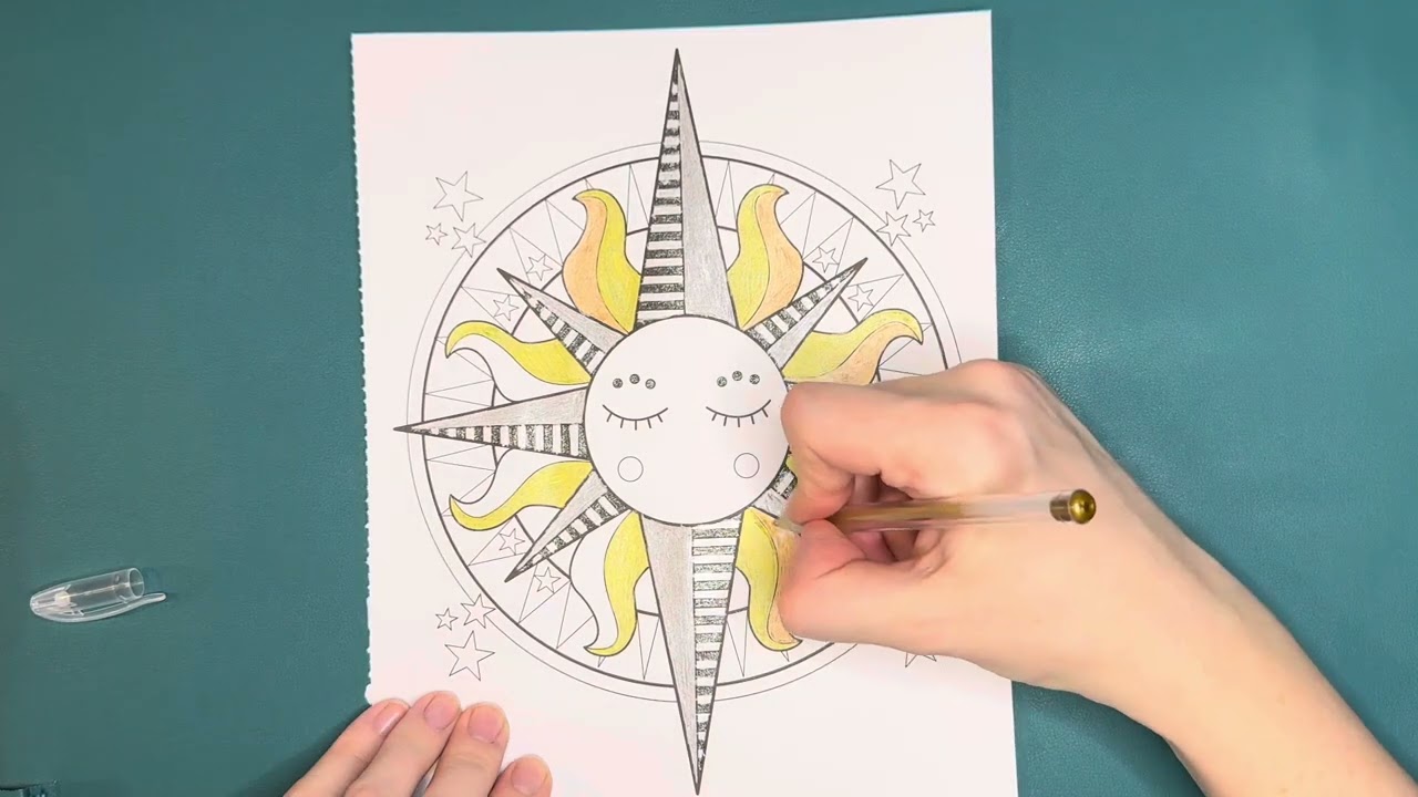 Mandala Sun and Moon Coloring #mishadosha #coloring #mandala