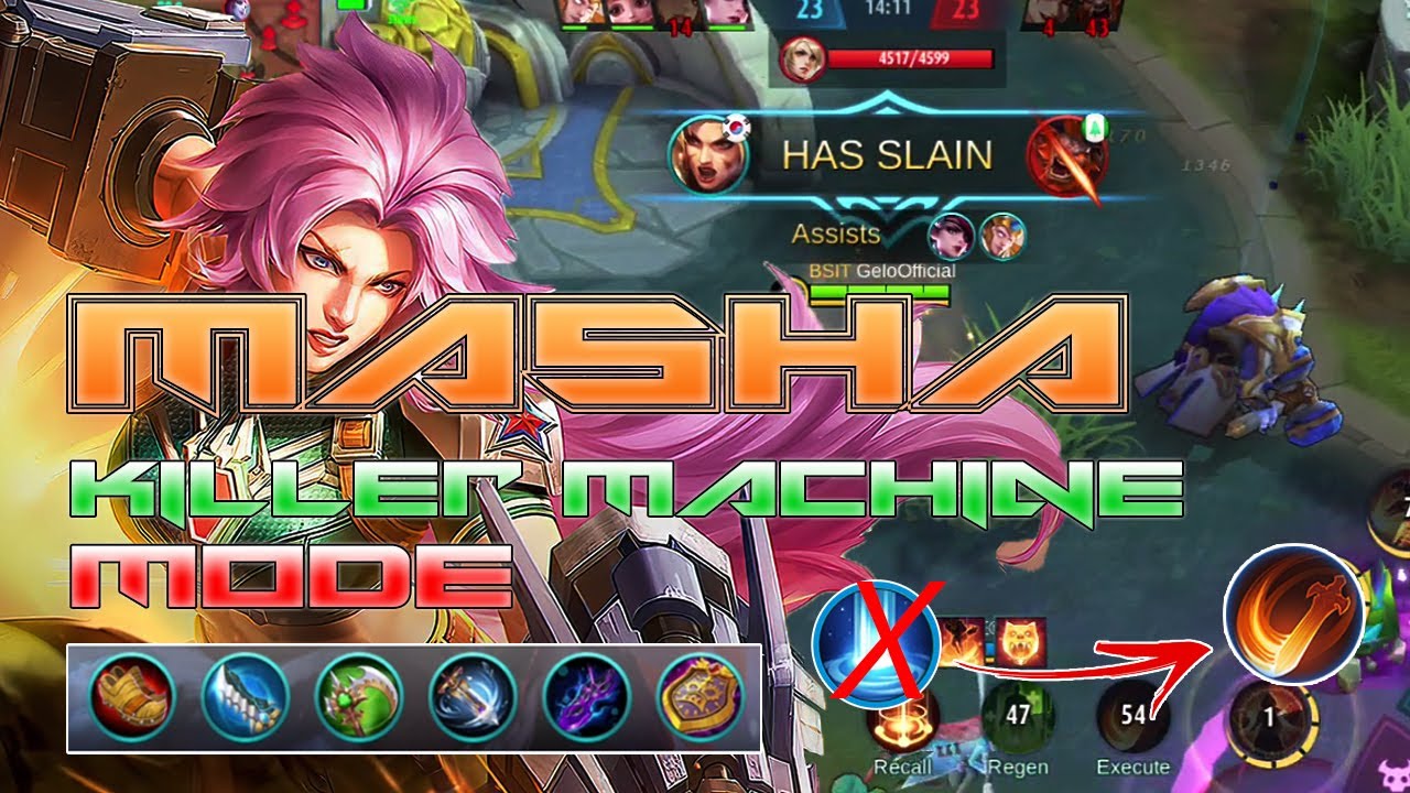 MASHA KILLER MACHINE MODE | HARD LANE MASHA GUIDE | Mobile Legends Bang Bang