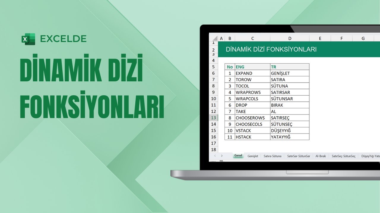 Excel'de Dinamik Dizi Fonksiyonları - Uygulamalı Kullanımı ve İpuçları | EXCEL 751