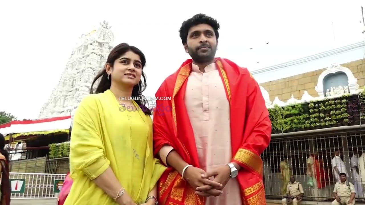 Tamil Cinema Actor Vikram Prabhu Spotted At Tirumala Temple With His Wife