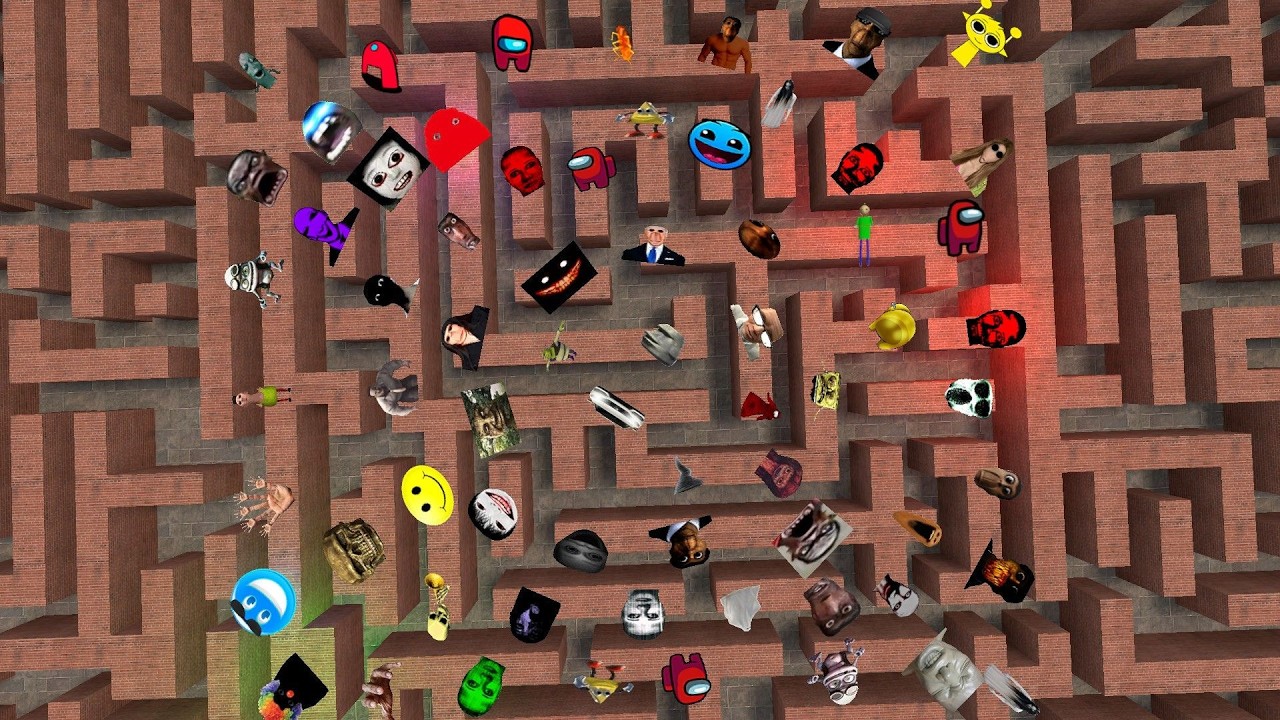 Obunga Family Nico' Family Yoshie Selene Cockroach And Others In The Maze Nextbot Gmod