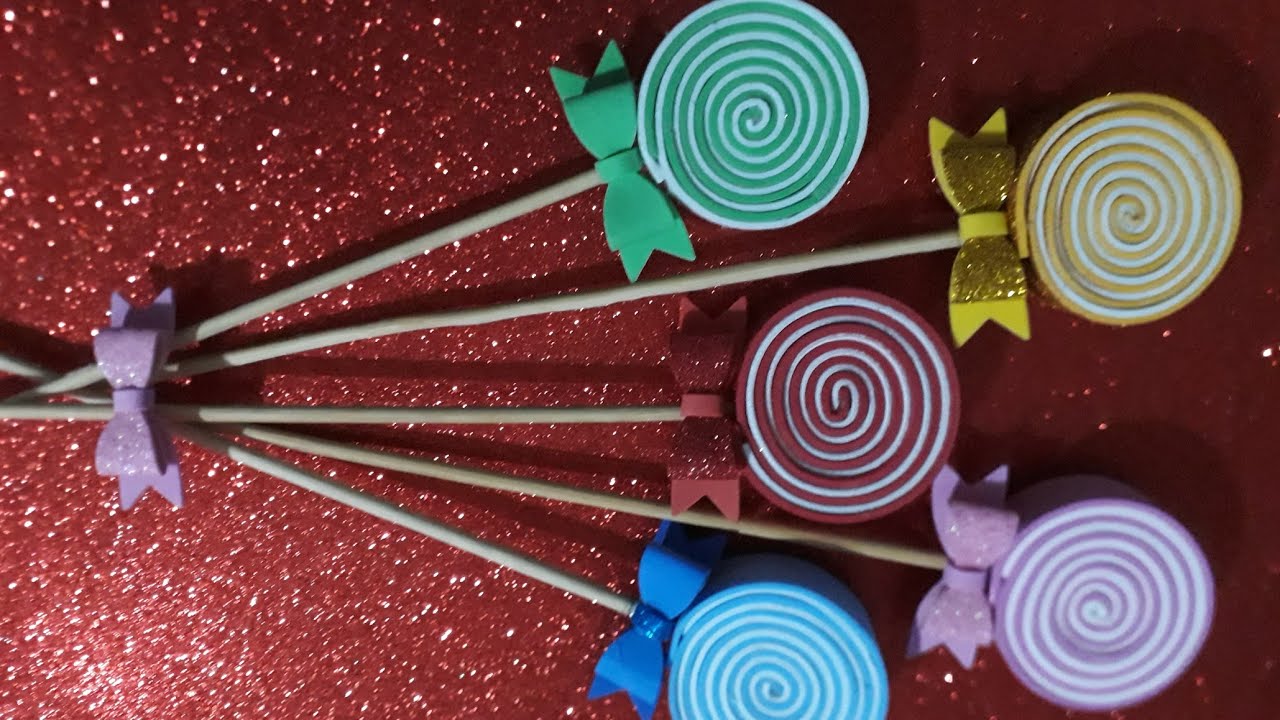 Como fazer Pirulitos de E V A🍭 Diy