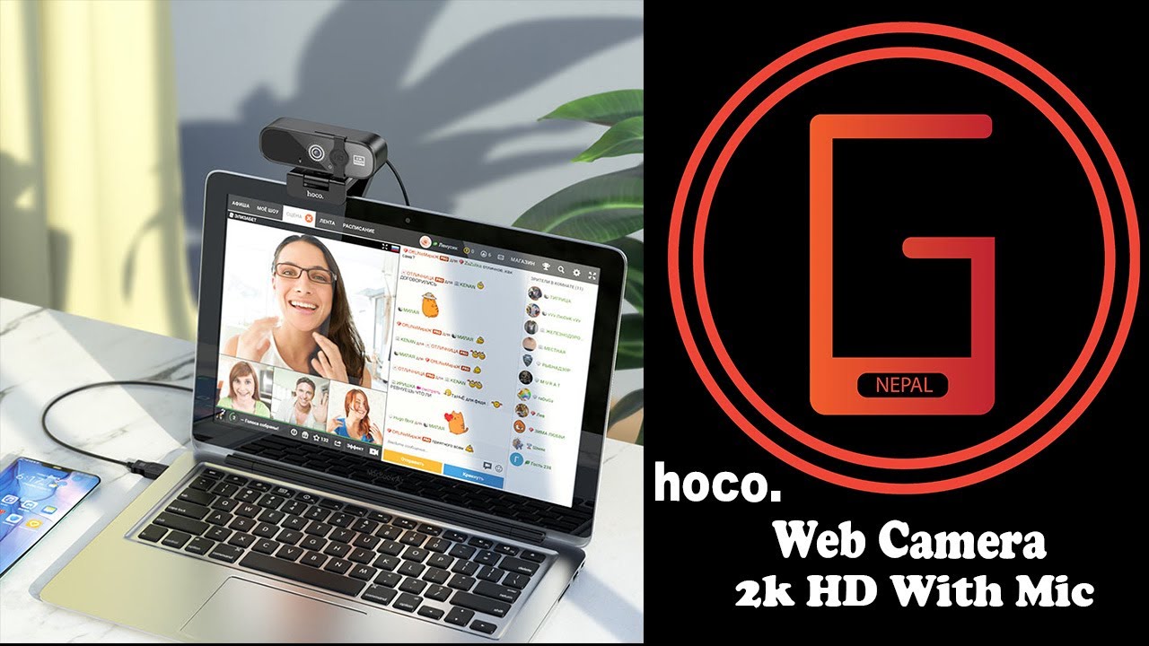 Unboxing HOCO GM101 2K HD Webcam With Mic For PC, Laptop @gizmonepal2710