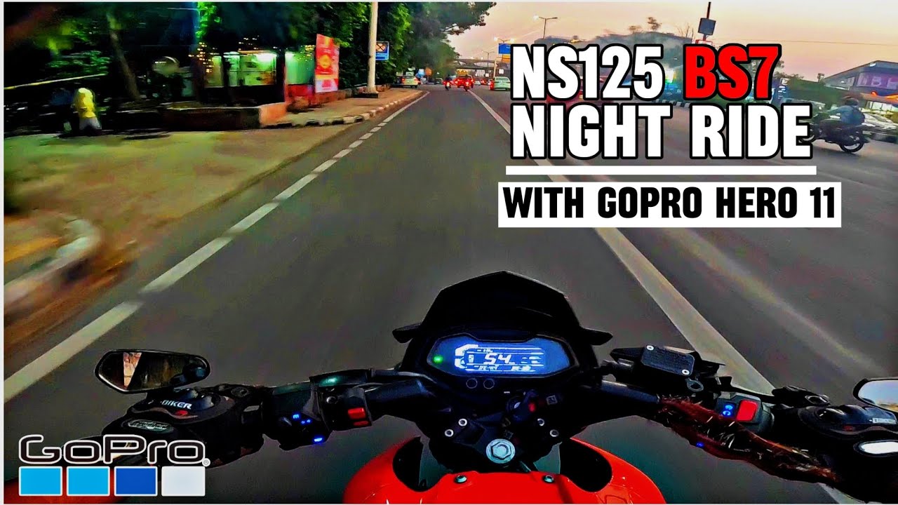 Night City Ride in Delhi | Pulsar Ns125 Ride | Close Calls | Gopro Hero 11 Night Test