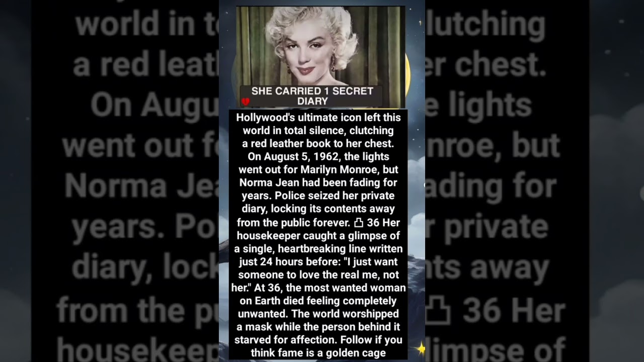 Hollywood's ultimate icon left this world in total silence, clutching a red leather book to her