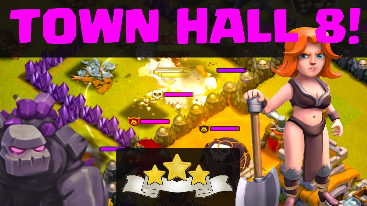 Clash of Clans - Town Hall 8 Clan War Attack Strategies for THREE STAR WINS!