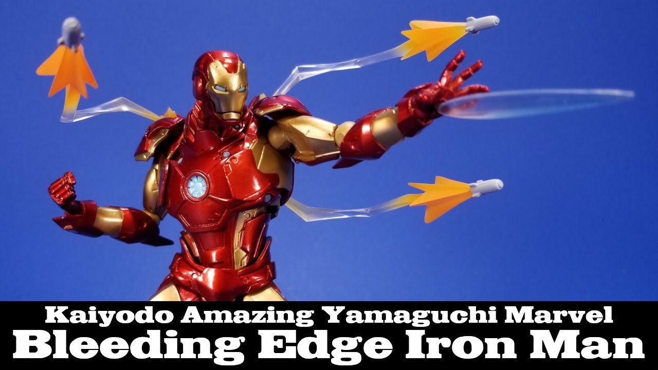 Amazing Yamaguchi Iron Man Bleeding Edge Kaiyodo Revoltech Marvel Avengers Action Figure Review