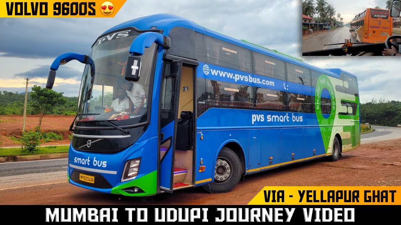 Mumbai to Udupi bus journey 🔥 | Volvo 9600s Luxury Sleeper Bus | PVS Travels