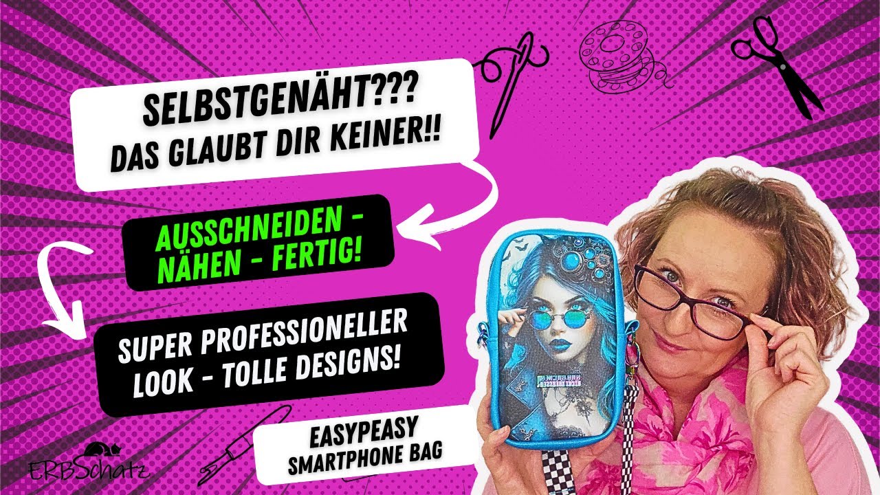 Selbst genähte Smartphone Tasche, so professionell, dass glaubt dir keiner!