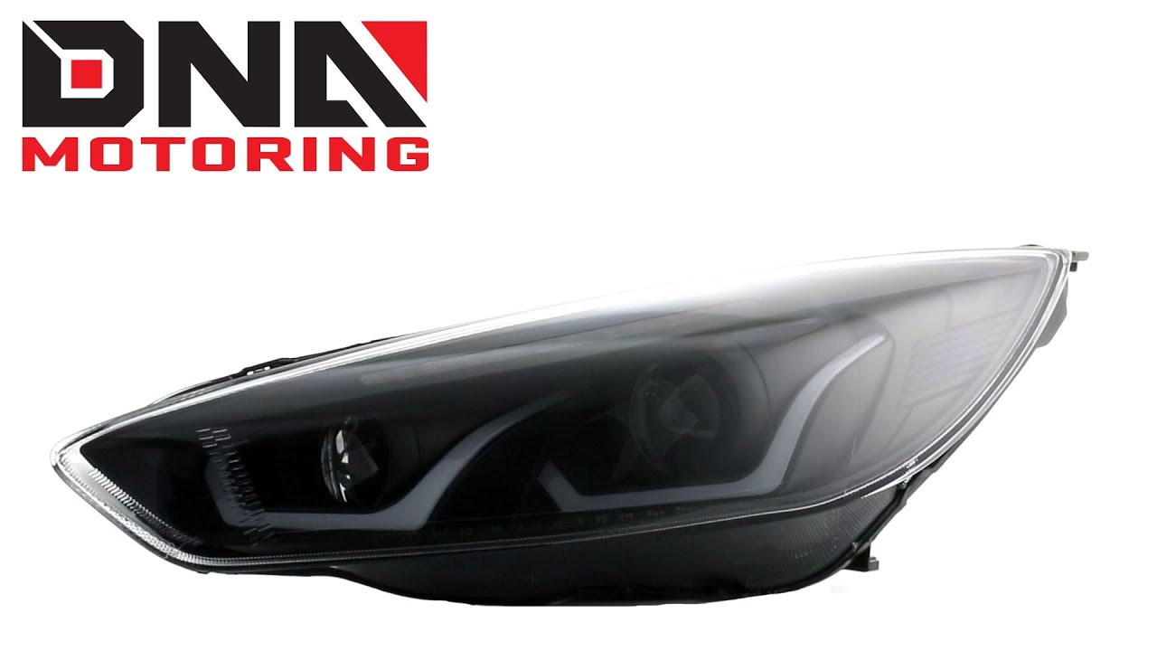 DNA Motoring 15-17 Ford Focus Black Clear Headlights