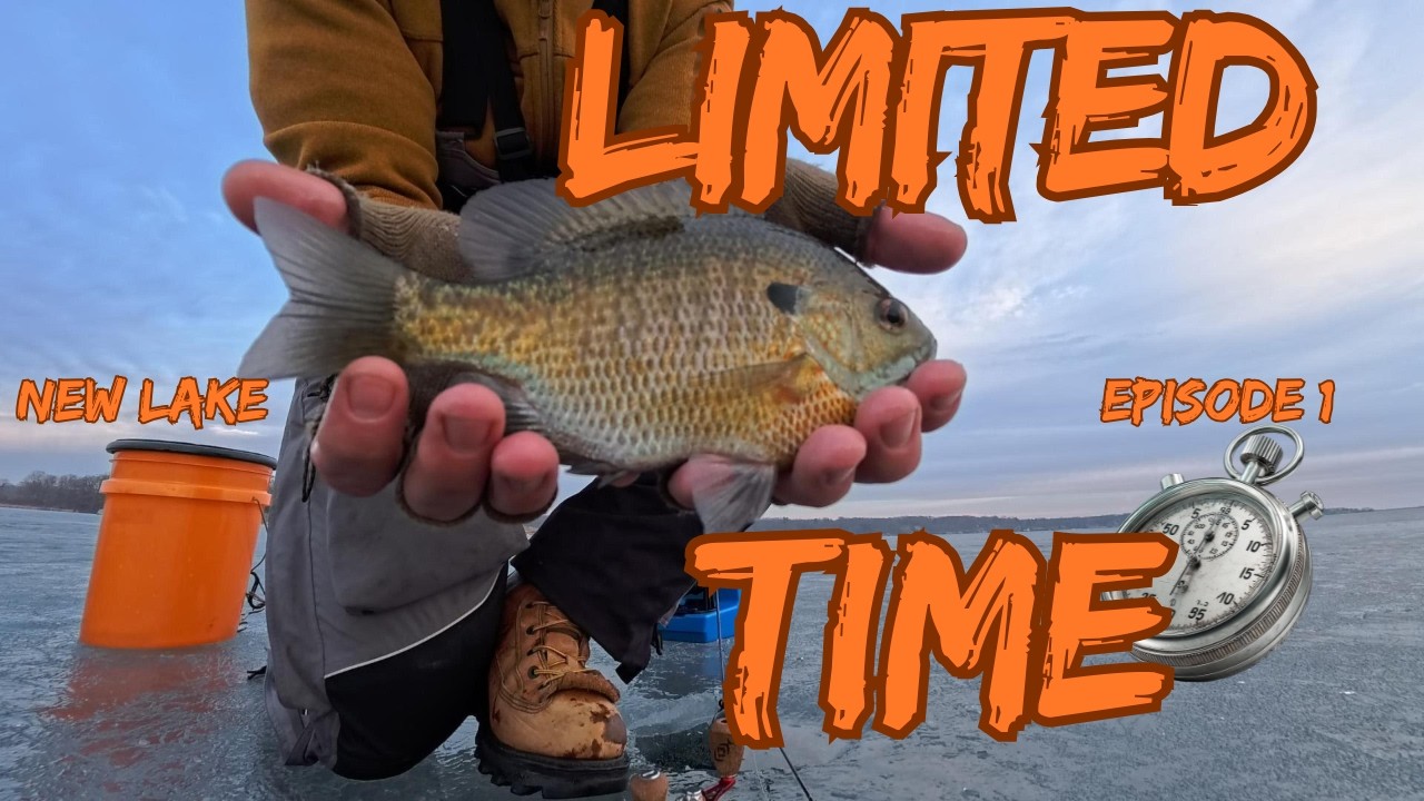 Bluegill Ice Fishing...Limited Time To Catch Panfish At A New Lake