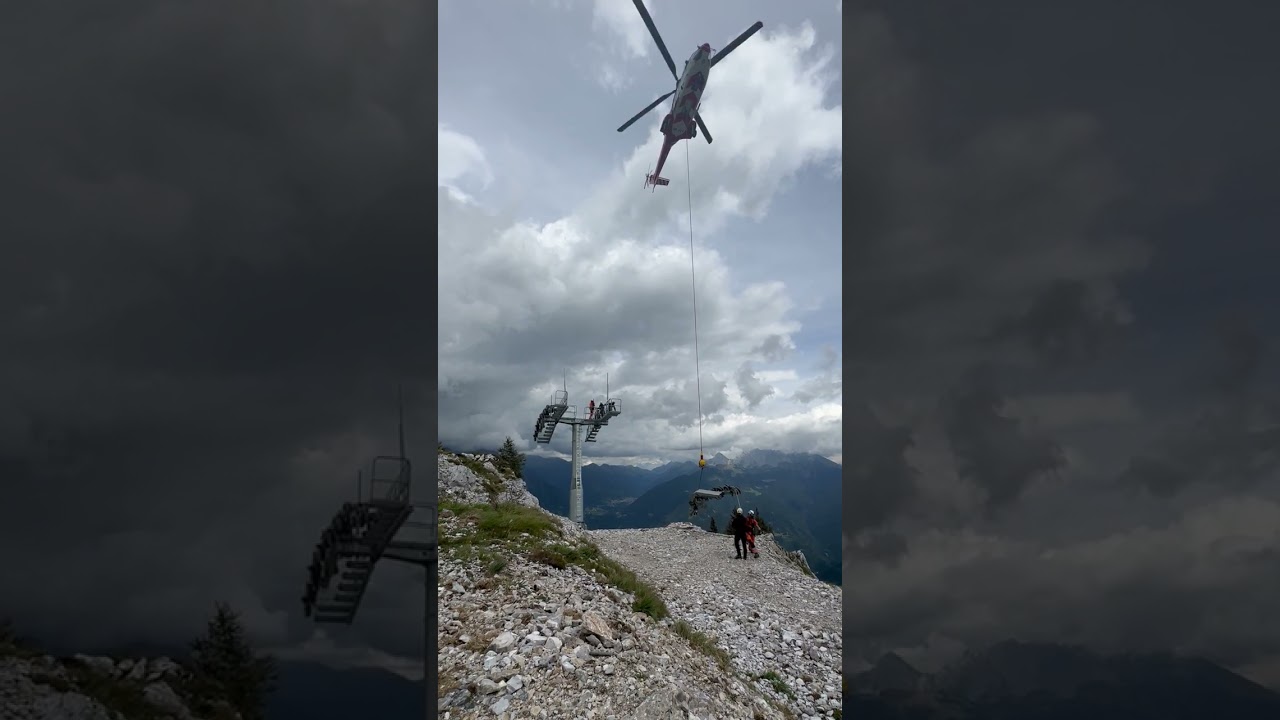 Montaggio pali CD6 Seggiovia esaposto ad agganciamento automatico Malga Polzone - Cima Bianca Colere