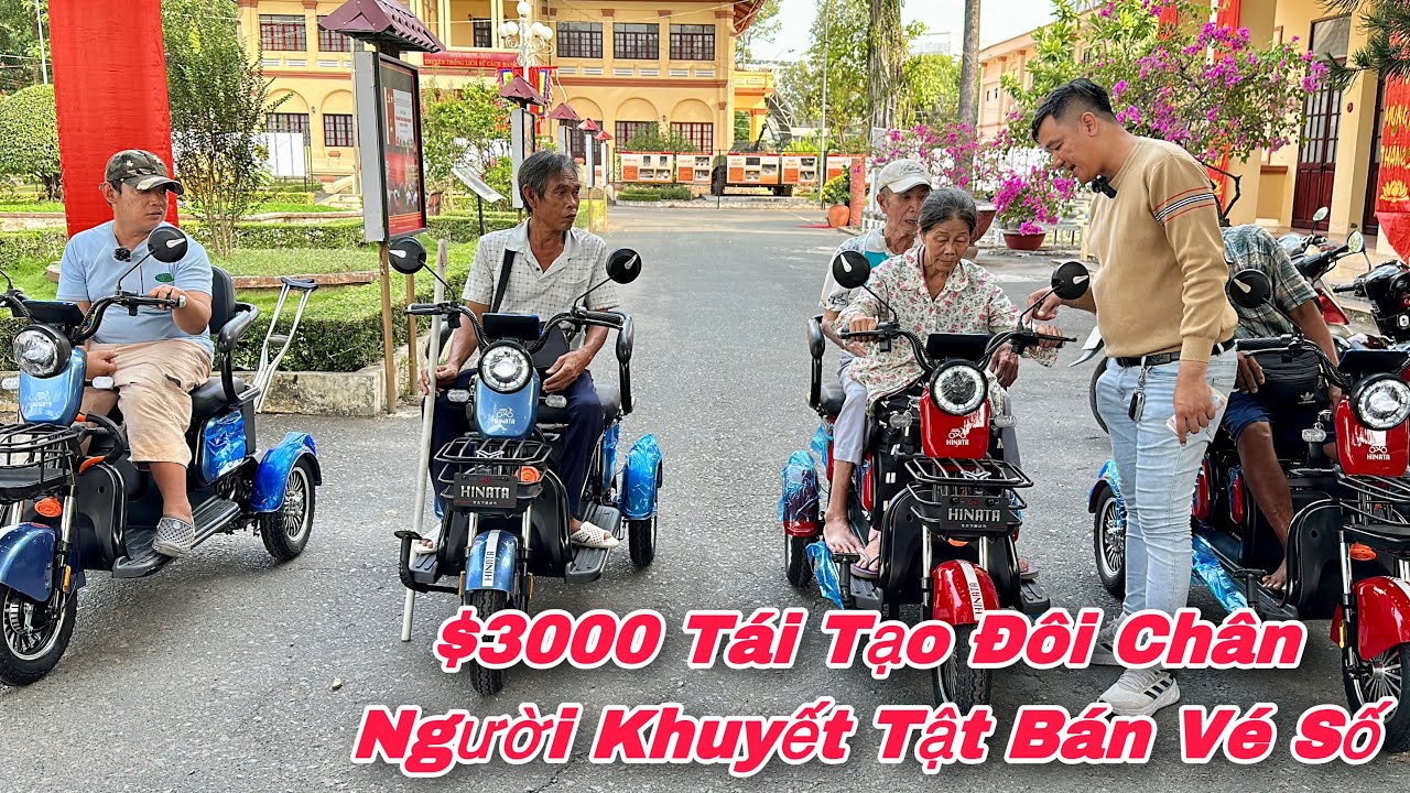 $3000 Tái Tạo Đôi Chân 4 Hoàn Cảnh Khuyết Tật Bán Vé Số Tại Tỉnh Vĩnh Long 2023 | Khương Nhựt Minh