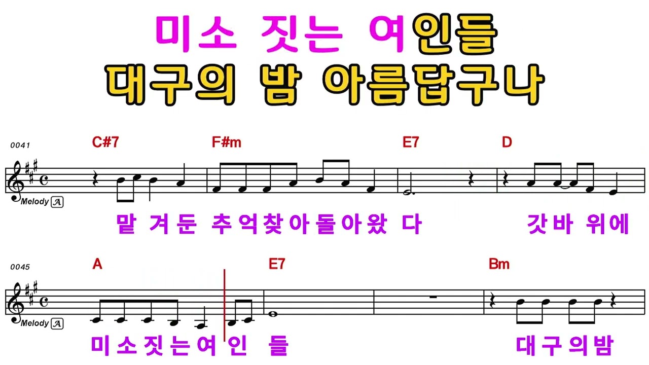 (MR) 대구애가 - 가수 황진영 (남자키 C )