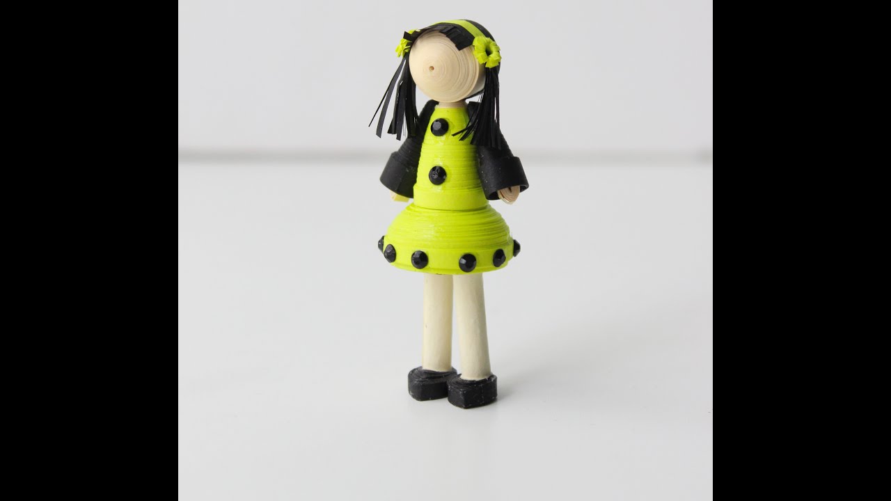 Paper quilling doll tutorial/How to make quilling 3d miniatures
