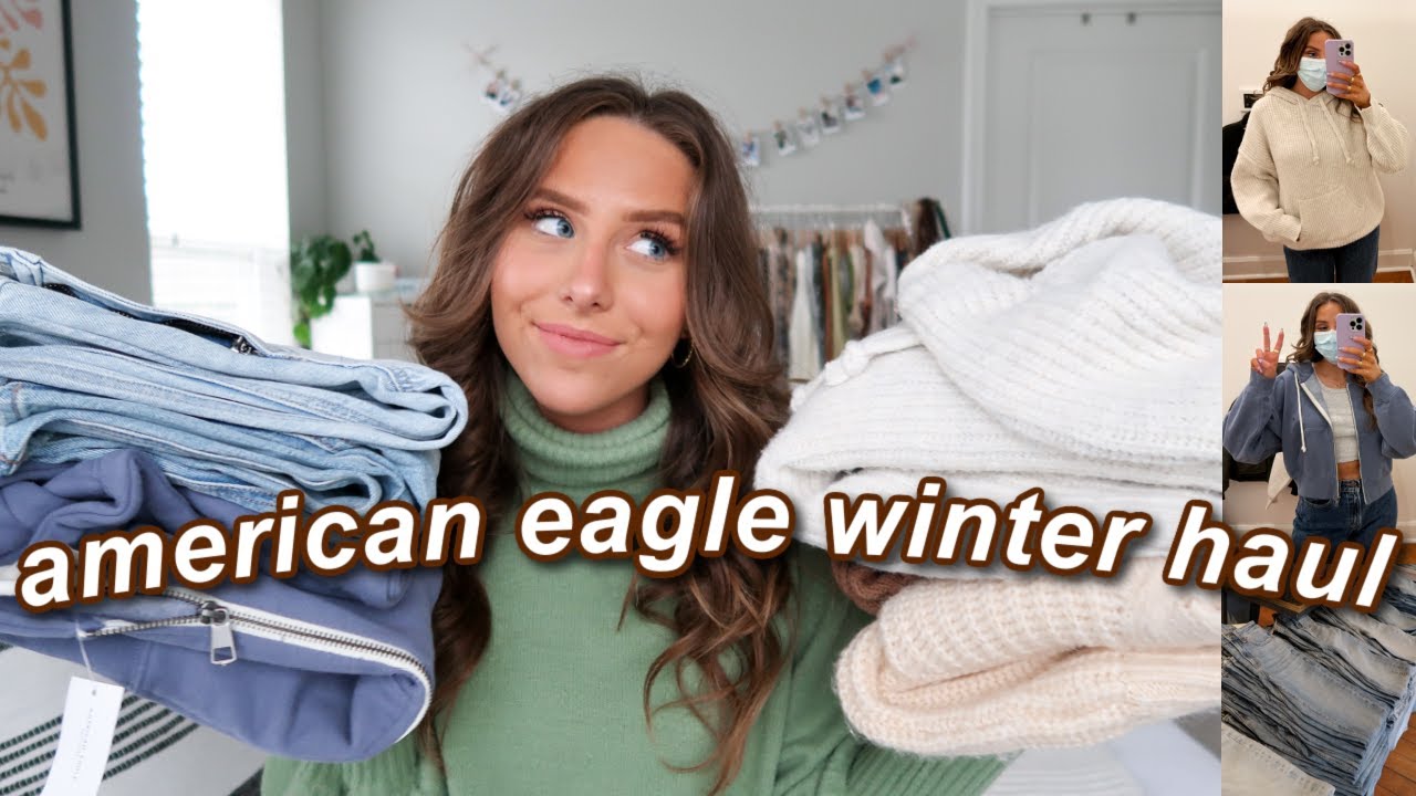 AMERICAN EAGLE SHOP WITH ME + TRY ON HAUL *trendy* | WINTER 2022