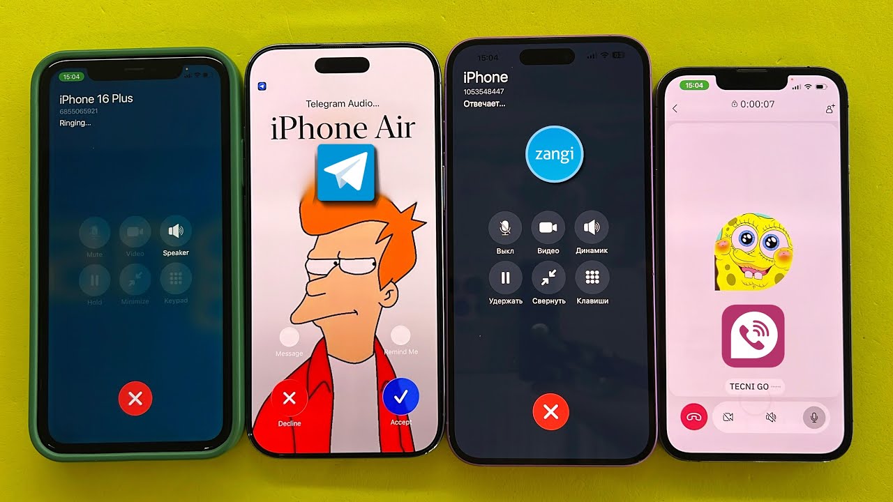 Social Media Telegram+Zangi+BIP+TeleGuard Incoming Outgoing Call iPhone 11, 17 Air, 16 Plus, 13 Pro 