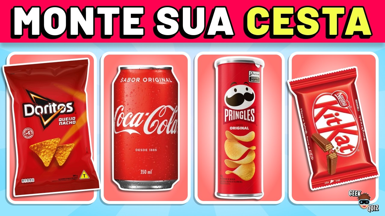 😋 MONTE sua CESTA de DOCES e SALGADOS 🍫🍔 JOGO DAS ESCOLHAS