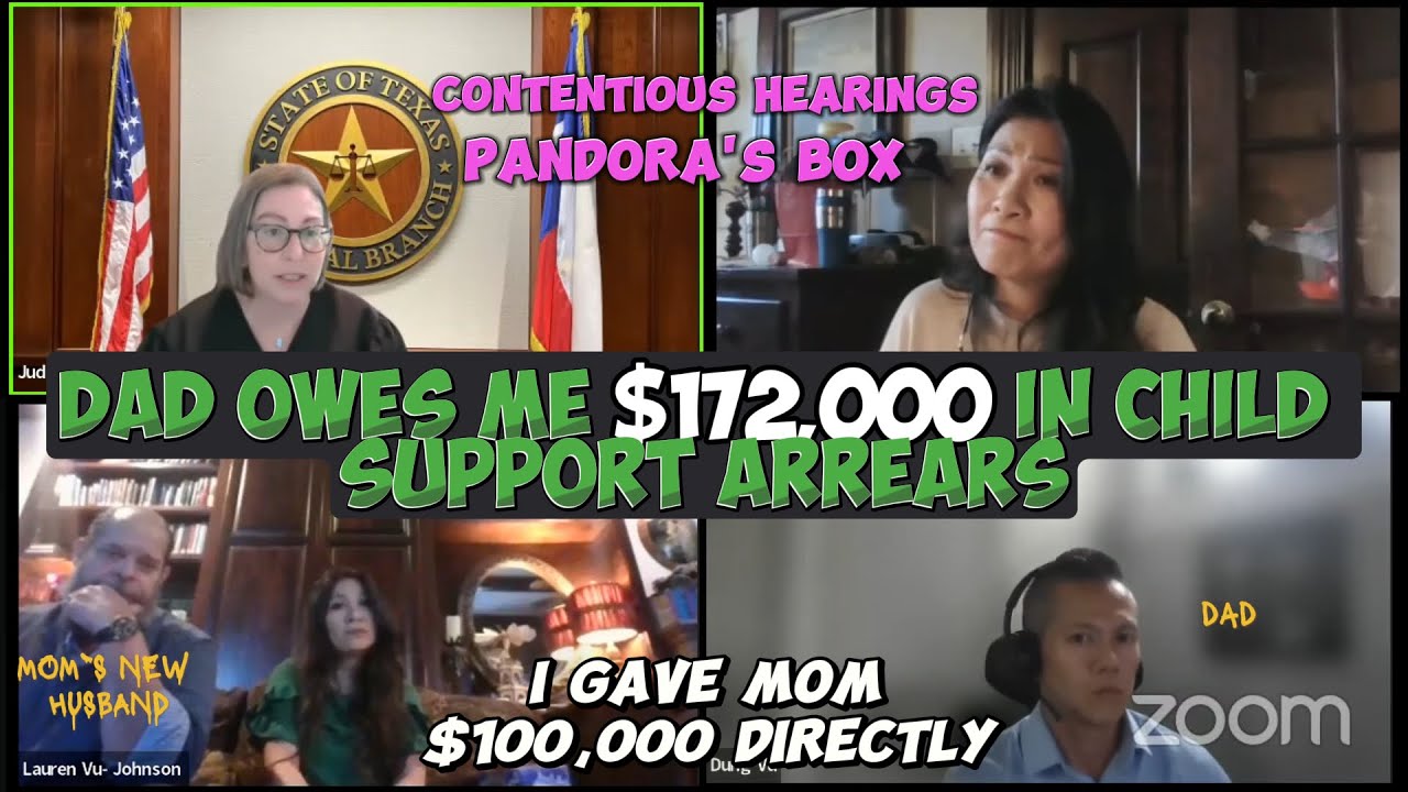 Mom says Dad owes $172,000 in Child Support Arrears, Dad says he Paid Mom $100,000 directly
