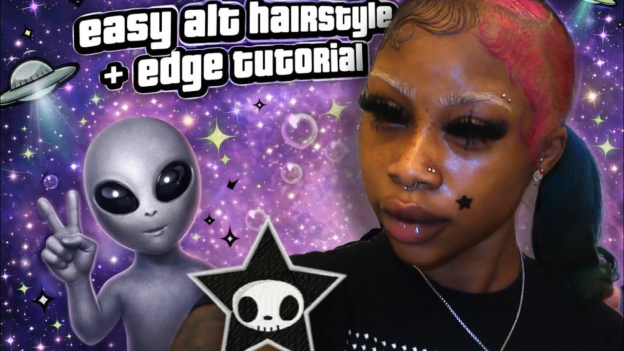 EASY ALT HAIRSTYLE + mini edge tut 👾