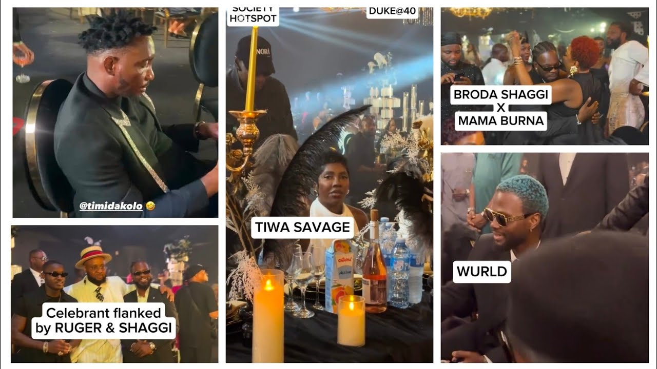 Tiwa Savage, Burna boy's mum, Timi Dakolo, Wurld, attend America base Duke's 40th birthday.