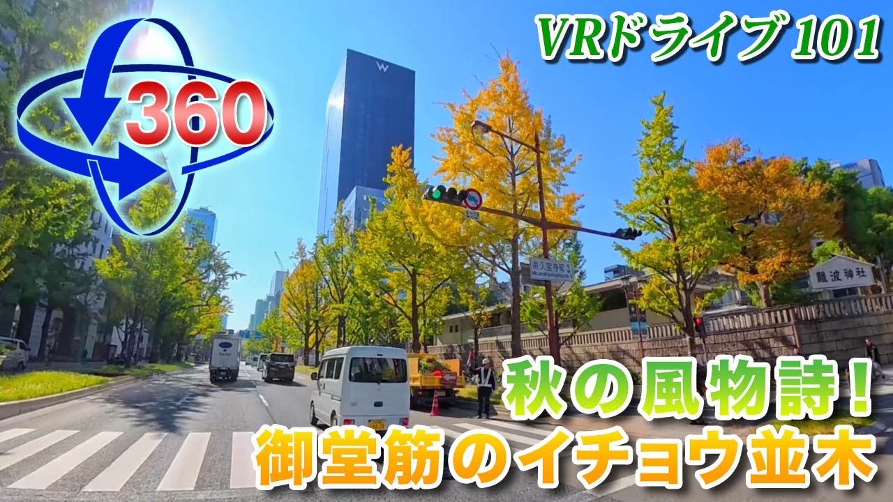 【Insta360 X5】VRドライブ101［大阪篇］秋の風物詩! 御堂筋のイチョウ並木＜8K30P＞2025.11.20
